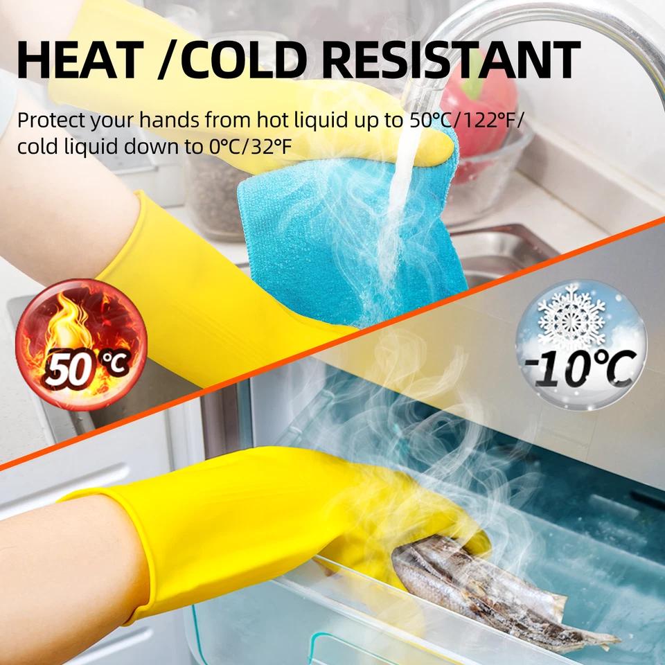 Food Grade Silicone Dishwashing Gloves Reusable Non-Slip Waterproof Heat Resistant Multipurpose Cleaning Gloves for Kitchen Home