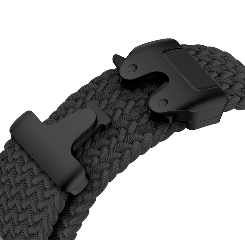 Braided Nylon Strap with Buckle for Apple Watch 1/2/3/4/5/6/7/8/9/10/11/SE 38/40/41/42mm - Black