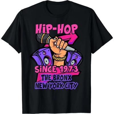 HIP-HOP 50 LET OD ROKU 1973 BRONX NEW YORK CITY Tričko Pánské Dámské Krátký rukáv Unisex Letní Streetwear Ležérní Tričko