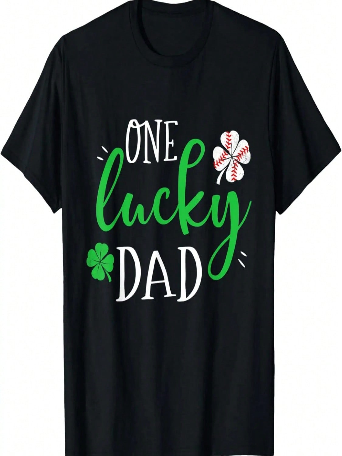 unisex Baseball Dad One Lucky Dad Tee Vintage St Patrick Day Father T-Shirt S разноцветный