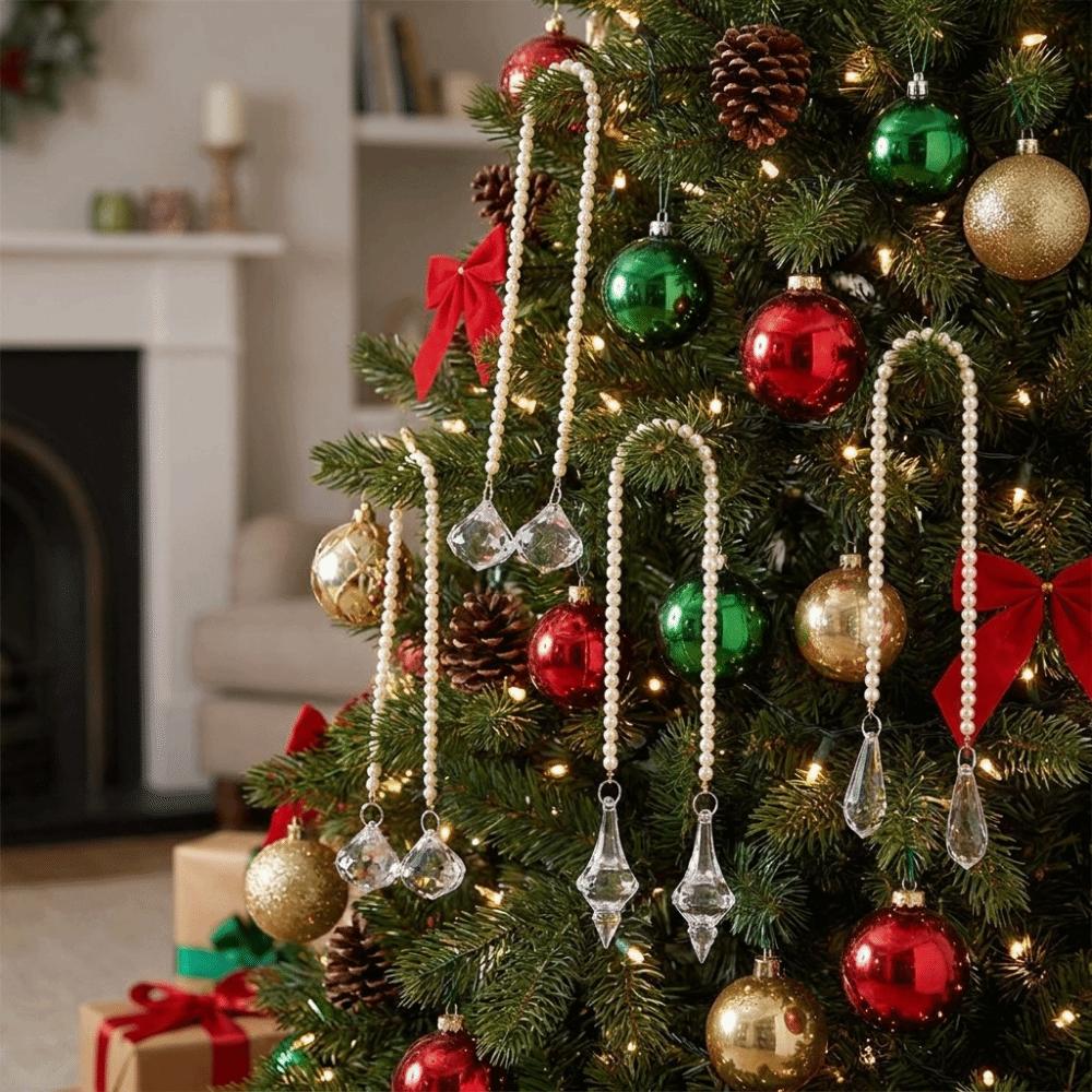 Leichtes Weihnachts-Perlenkristall-Ornament U-förmiger Imitationsperlen-Anhänger Neujahr