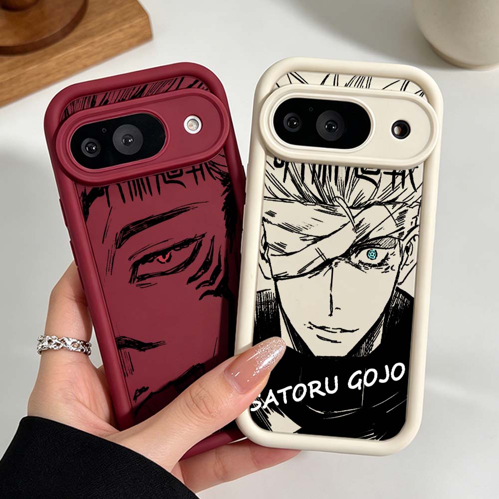 J-Jujutsu Kaisen Anime Silicone Case For Google Pixel 10 9 8 7 9a 8a 7a Pro XL Eye Ladder Phone Case