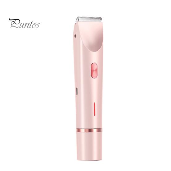 

Двухголовочная женская электробритва с USB-перезаряжаемым водонепроницаемым портативным устройством для путешествий, для удаления волос на лице, теле, в зоне бикини, на руках и ногах, бритвой-эпилятором, триммером розовый