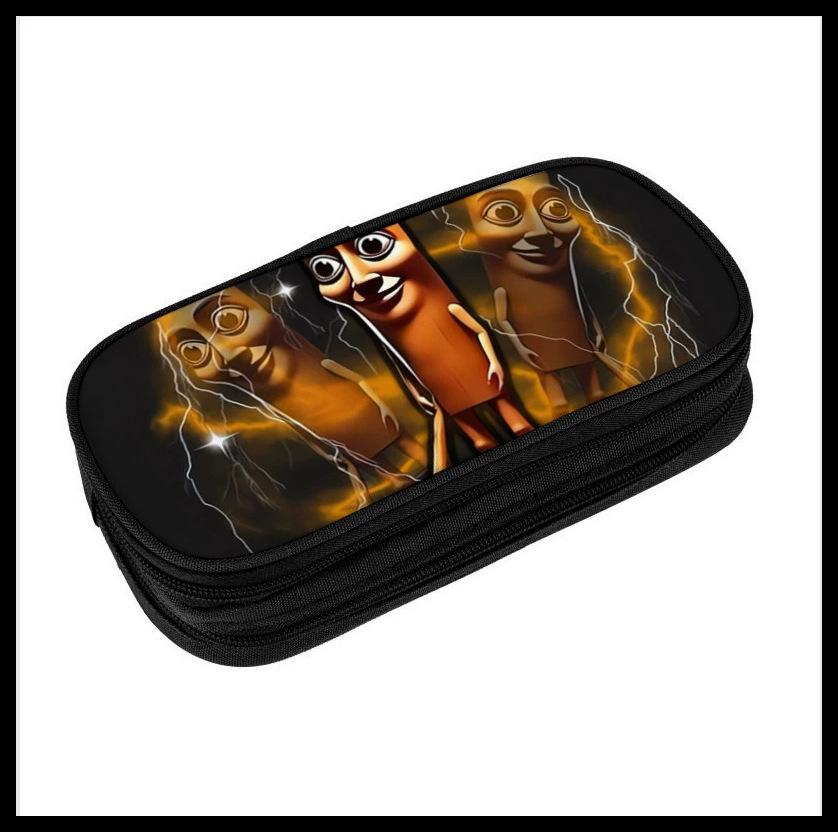 Digital Printing Diy Black Primary And Secondary School Student Stationery Pencil Case Double-Layer Stationery Case Storage Bag Pencil Case