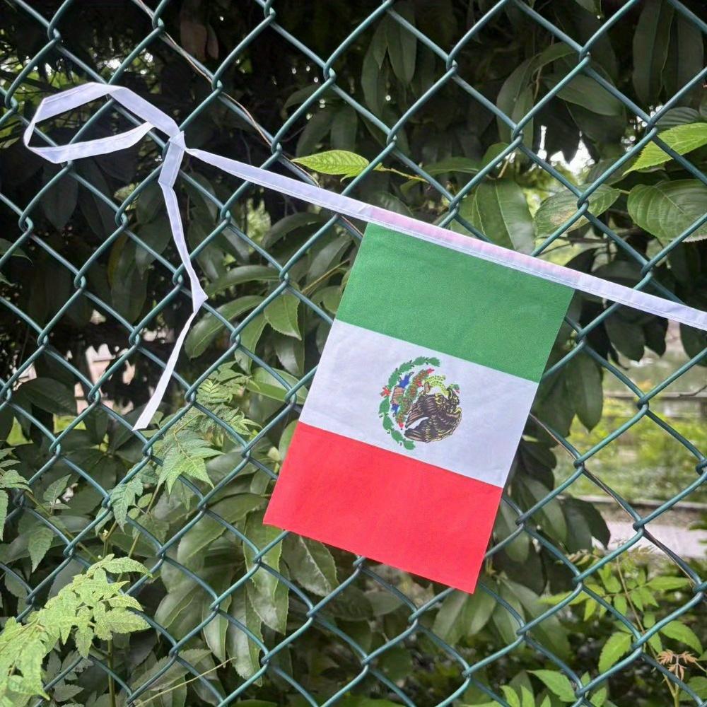 10M (32.8ft) Mexican Flag String Flag Holiday Decoration Hanging Flag Pull Flag
