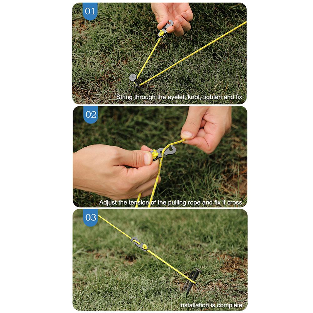 20pcs Adjustable Camping Tent Cord Rope Buckle S Type Tensioners Fastener Kit Outdoor Camping Tents Securing Accessories