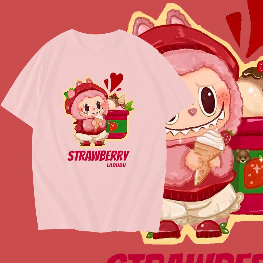 The latest cute cartoon labubu printed T-shirt short-sleeved casual wear fashion