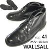 WALLSALL Goodyear Welt Leather Chukka Boots Size 41 25.5-26.5 Black Business Shoes(USED)
