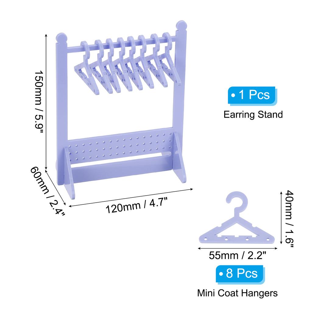 Uxcell Ohrringhalter-Set mit 8 Kleiderbügeln, Acryl-Ohrringhalter Organizer Ständer Rack Ohrring-Displayhalter für Steckerchen