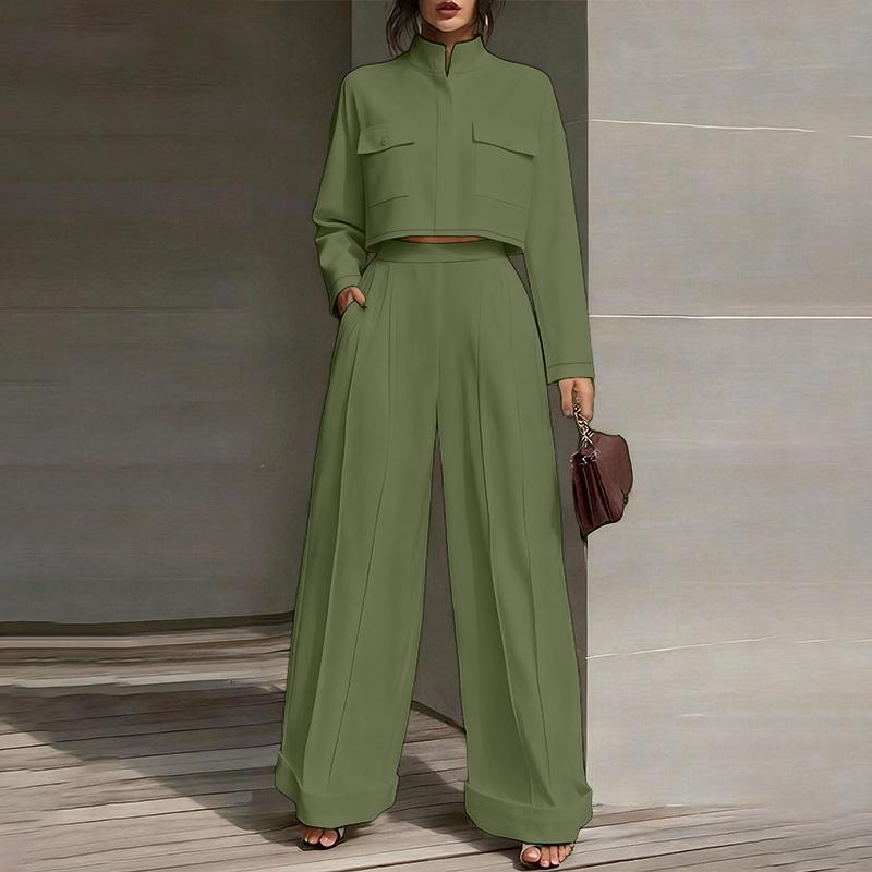 ZANZEA Lässiges zweiteiliges Anzug-Set für Damen mit langärmeliger Bluse und Hose