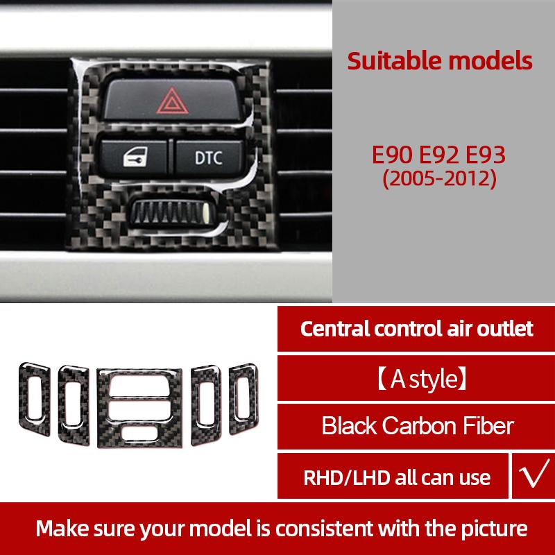 Kohlefaser Für BMW E90 E92 E93 2005-2012 Auto Mittelkonsole CD-Panel Verkleidung Aufkleber Tuning Abdeckung Dekor Auto Innenzubehör