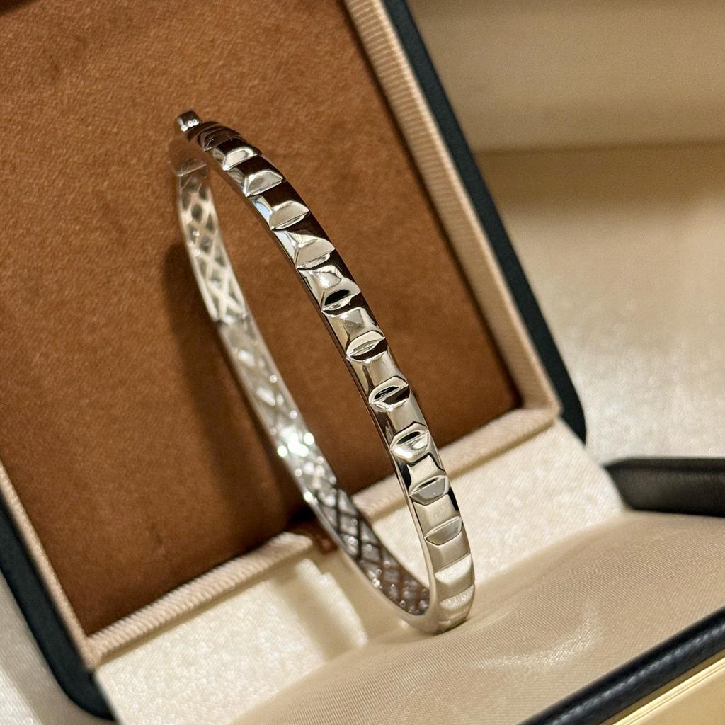 New Vintage 100% Pure 925 Sterling Silver Bangles Smooth Surface Ice Cubes Shape Bracelet For Women Luxury Fine Jewelry