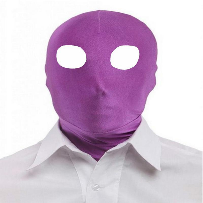 Halloween Cosplay Sexy Party Lycra Spandex Zentai Open Eyes Mouth Full Mask Hood