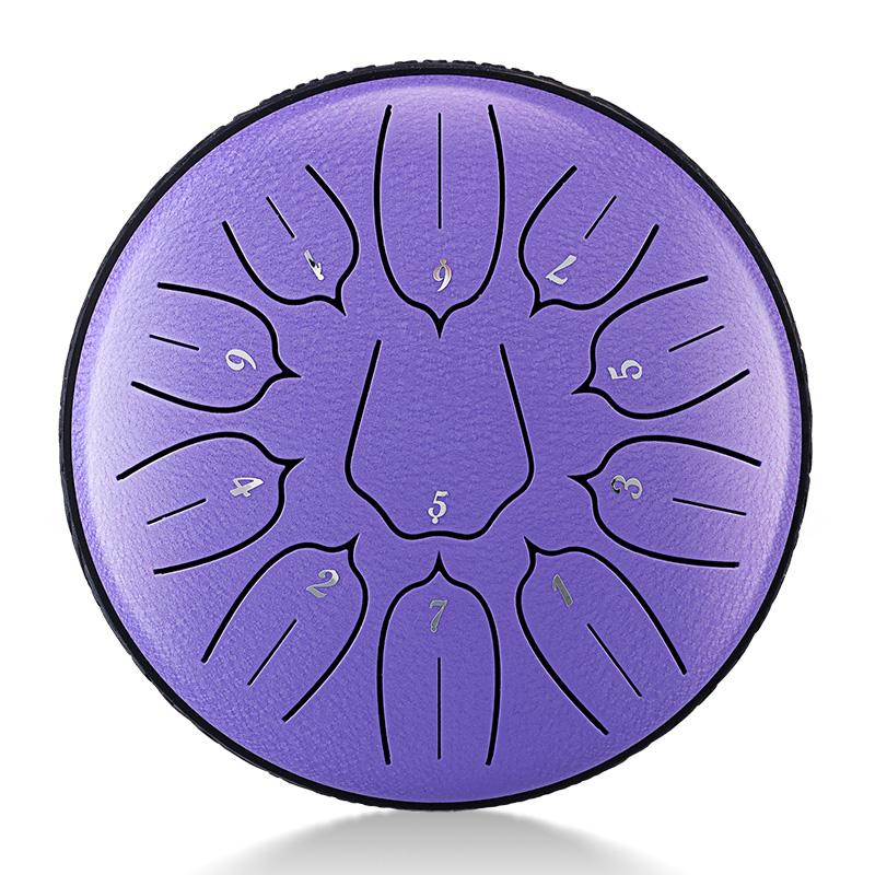 Hluru Steel Tongue Drum 6 Inch 11 Notes Drums D5 Glucophone Ethereal Drum For Beginner Handpan Musical Instruments