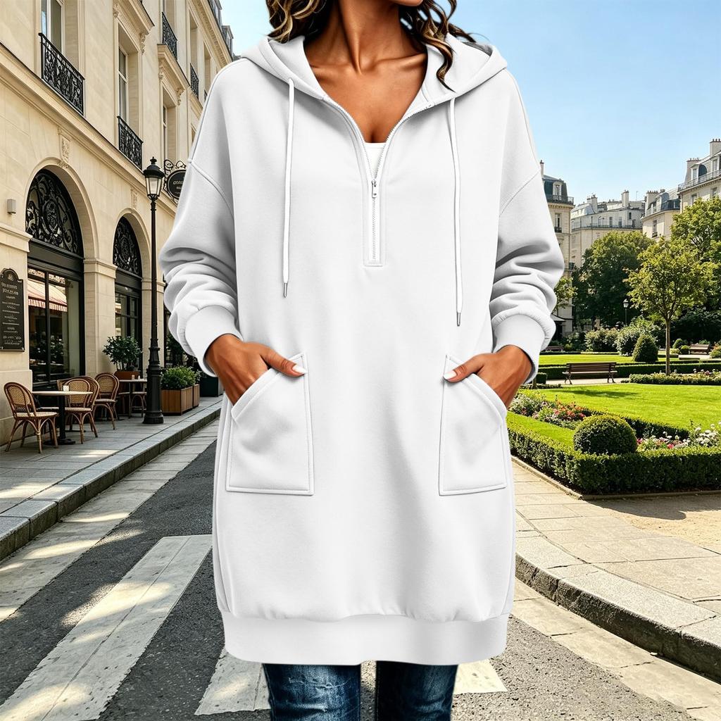 Women's Color Hooded Coat for Fall Winter Warm Outerwear