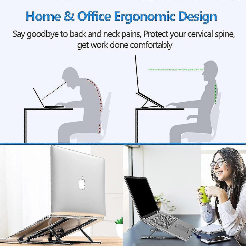Adjustable Laptop Stand, Foldable Ventilated Cooling Notebook Stand For Macbook Pro/air, Hp, More 10-15.6laptops