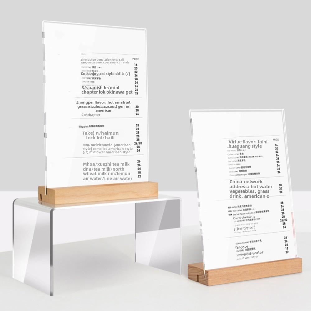 2 Uses Menu Paper Display Stand Highly Transparent Acrylic Table Number Holder  Cafe