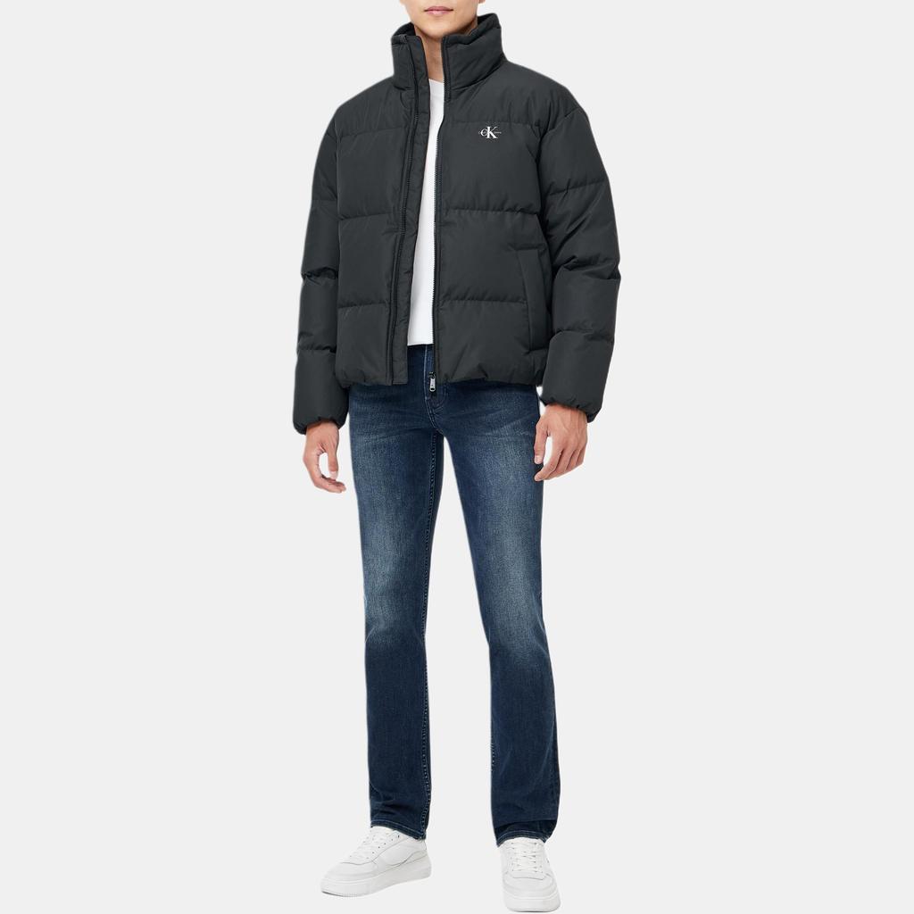 Calvin Klein Logo Stand Collar Long Sleeve Down Jacket Men outerwear Black J400477-BEH