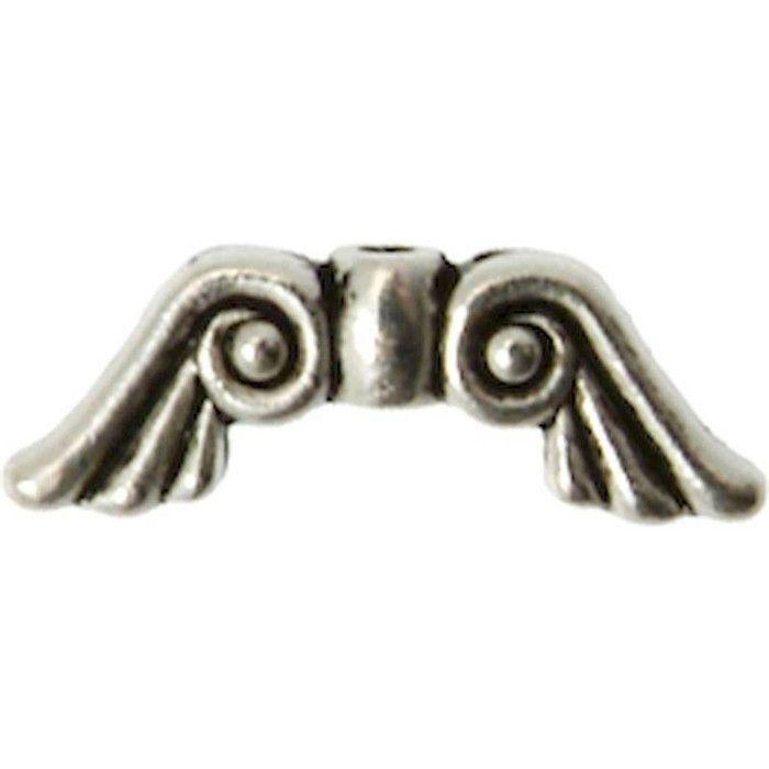 Perle métal Aile d'ange 3mm Argenté (lot de 10)