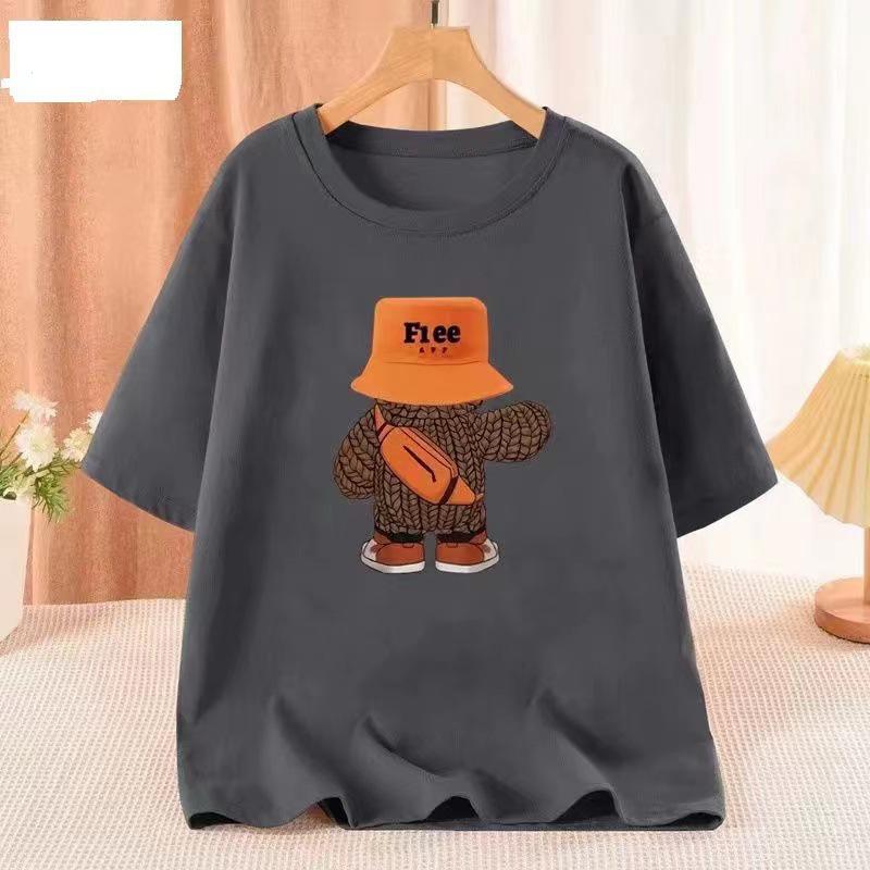 Trendiges Damen-T-Shirt mit kurzen Ärmeln und Bärenmotiv – Perfekter Sommer-Partnerlook