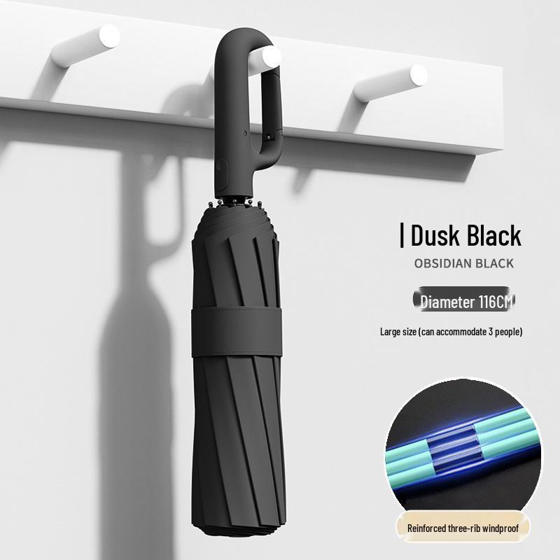 Automatic Buckle Women’s Umbrella: Windproof, Reinforced, Sun & Rain UV Protection