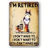 FunFarmProDecor Retired Animal Tin Sign | Humorous Wall Art | Ideal for Garages, Coffee Shops & Retirement Gifts with "Gone To