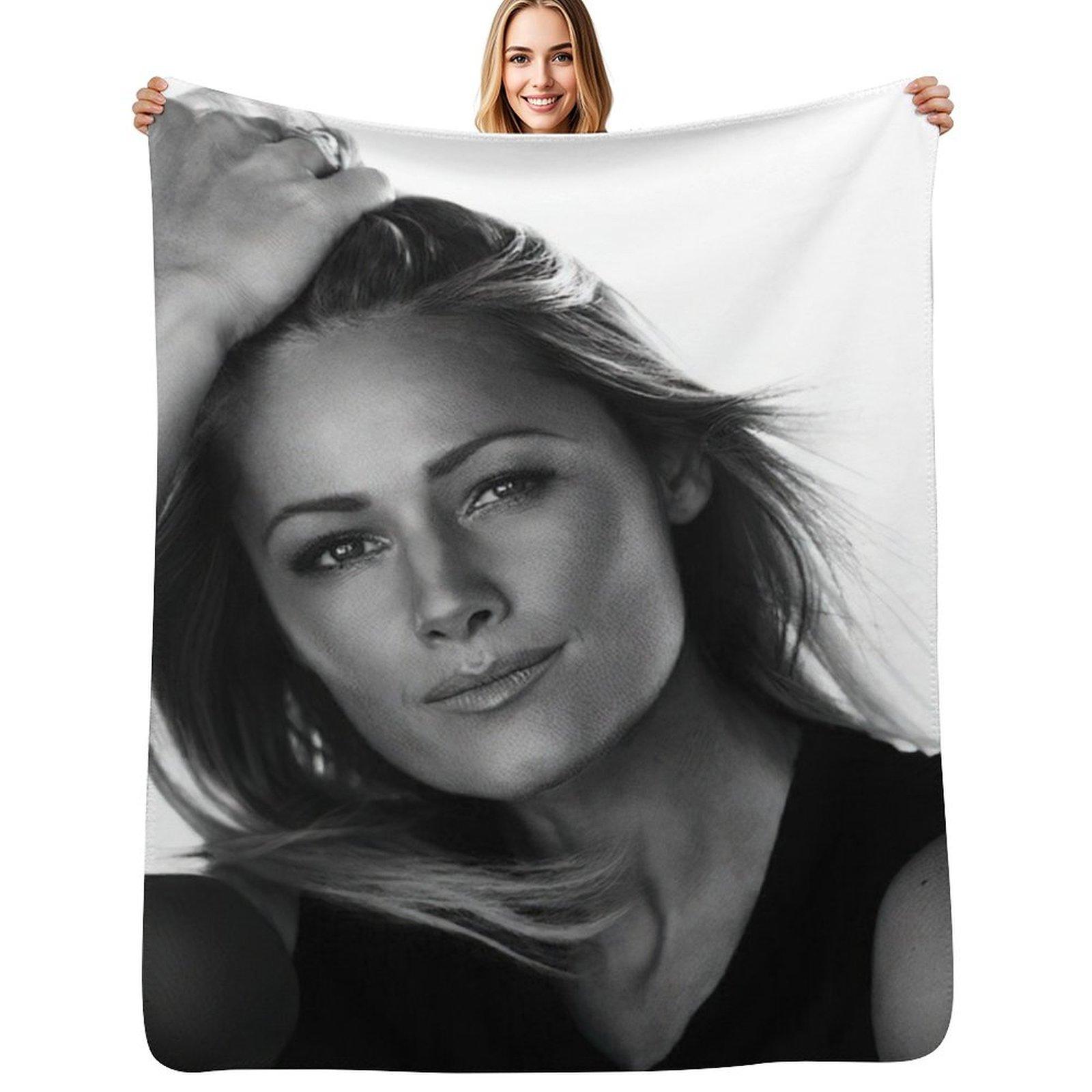 Helene Fischer Schwarz Weiss Throw Blanket Color Fast Cozy Throw Blanket 75x100cm