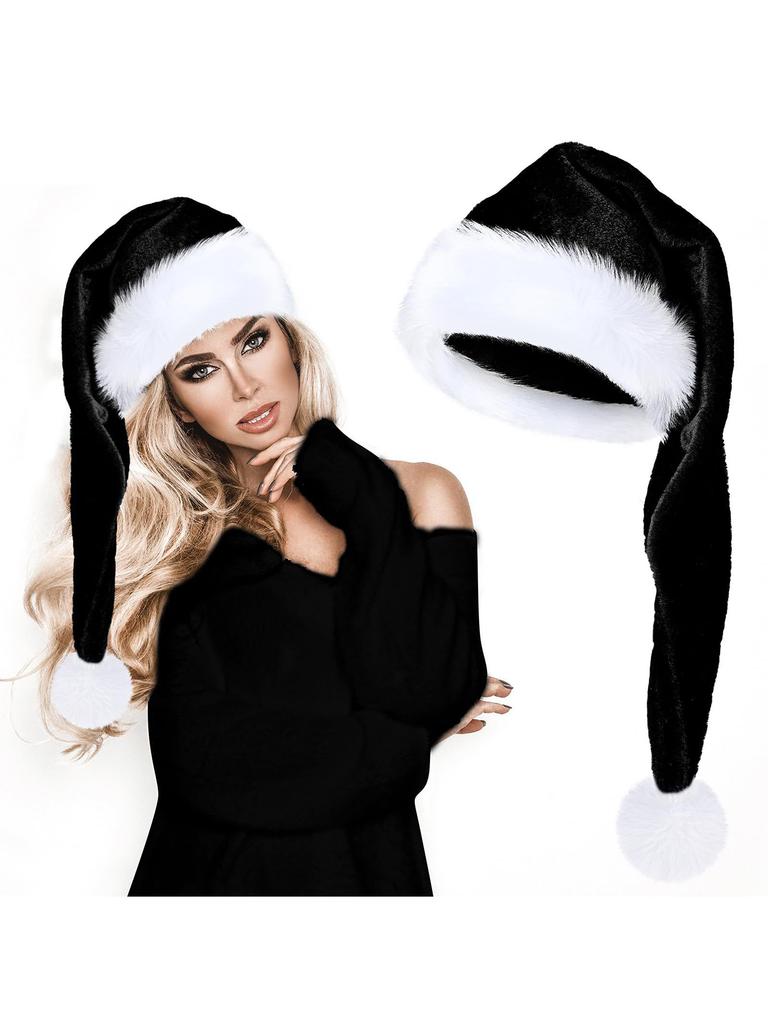 1pc Plush Christmas Hat, Christmas Party Hat, Men's and Women's Christmas New Year Party, Christmas Party Decorative Hat