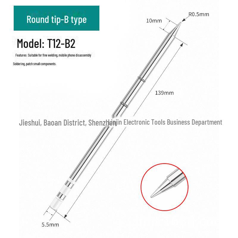 

Жало паяльника T12 со встроенным нагревательным сердечником, паяльная станция с белым светом, универсальное лезвие ножа, подкова, специальное заостренное T12-K/B/I