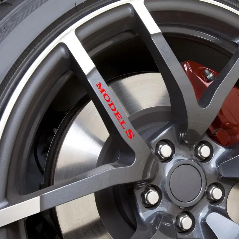 Car Wheel Rim Decorative Stickers For Tesla Model 3 Y S X 2014- PVC Reflective Decals Exterior Auto Styling Accessories
