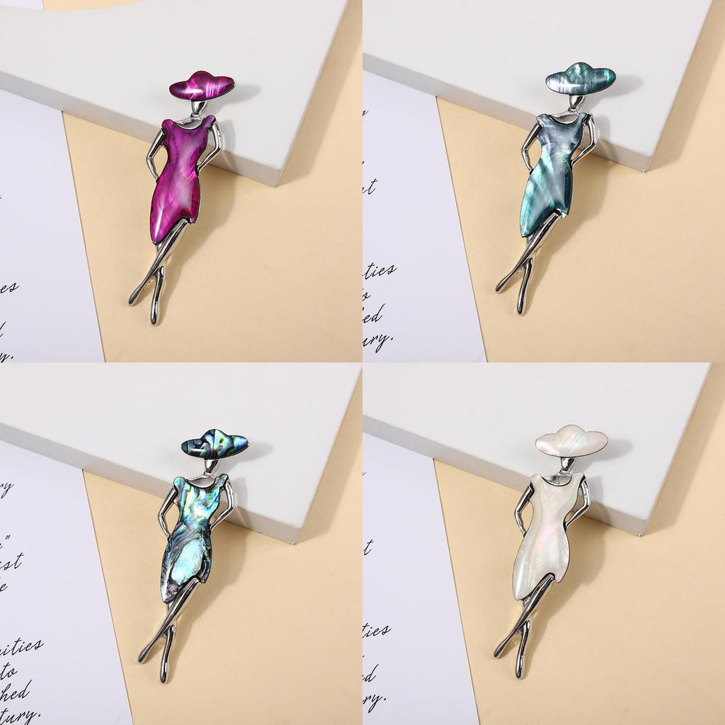 Shell Brooch With Alloy Material For Unisex Fashion Accessory