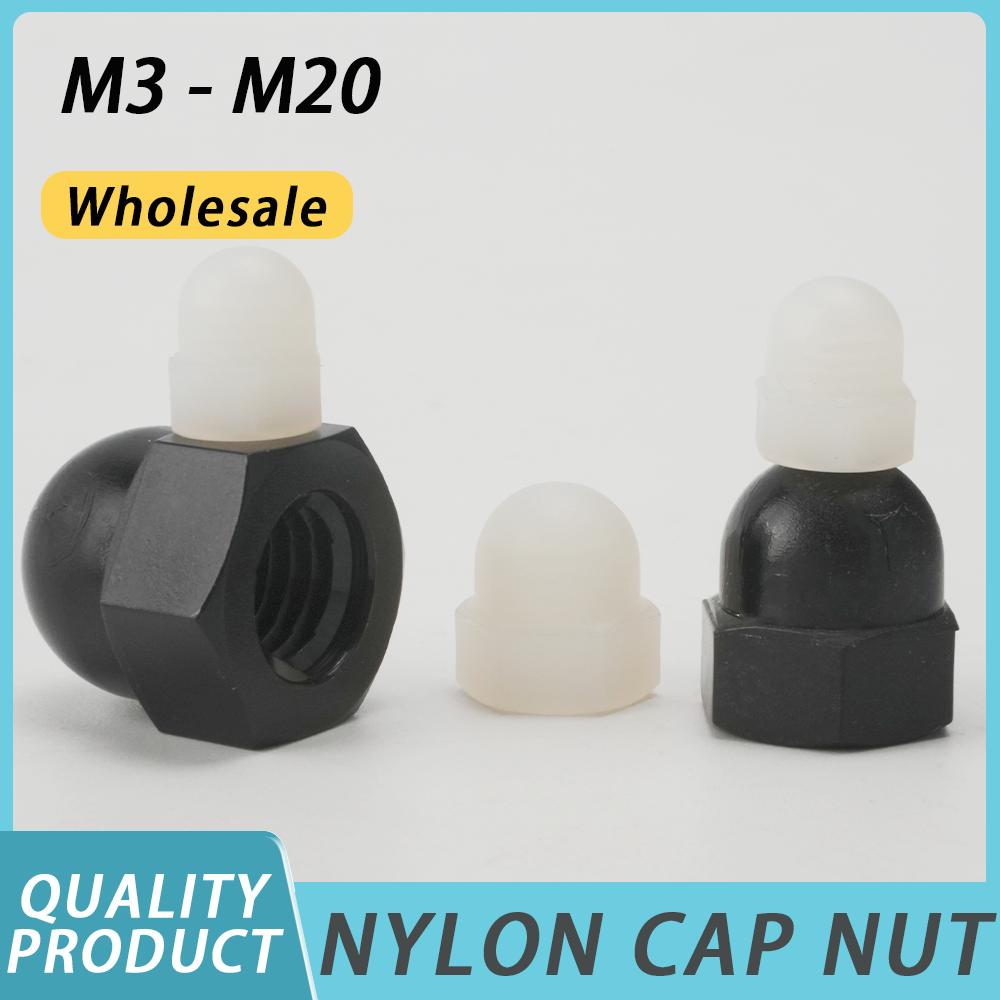 50-1000pcs Nylon Hex Cap Dome Nut M3 M4 M5 M6 M8 M10 M12 M14 M16 M18 Black/white Plastic Hex Cover Nuts Nylon Acorn Hexagon Nut