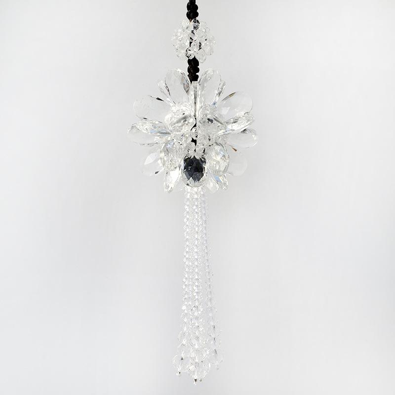Car Rearview Mirror Pendant Creative Exquisite Sunflower Crystal Tassel Craft Pendant Ladies Car Fashion Interior Decoration