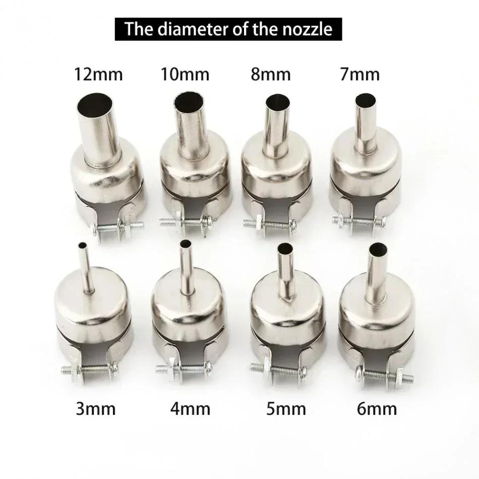 Hot Air Nozzle Welding Nozzle Soldering Station 1pc 3-12mm Silver Stainless Steel Aoyue 906 For 850 And 852D Series