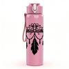 1PC Dreamcatcher Decor 750ml Color Plastic Sports Water Bottle Leakproof Flip Straw Lid Suitable for Sports Office Home Use