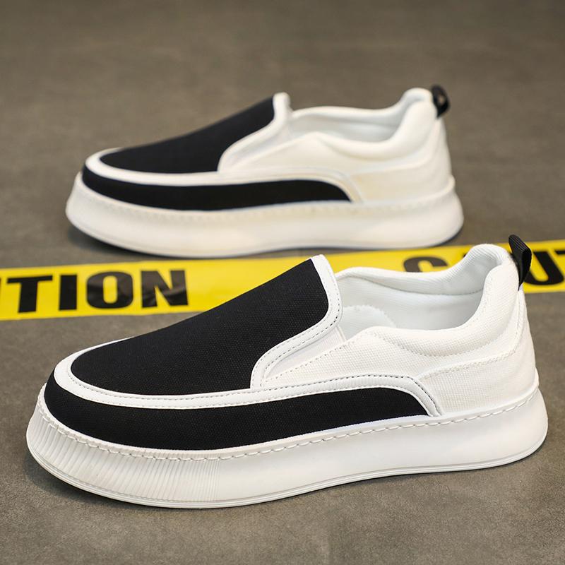Loafers Low-top Canvas Ventilate Soft and Comfortable Sports and Leisure Skateboard Thick Bottom Shoes for Men Wear-resistant