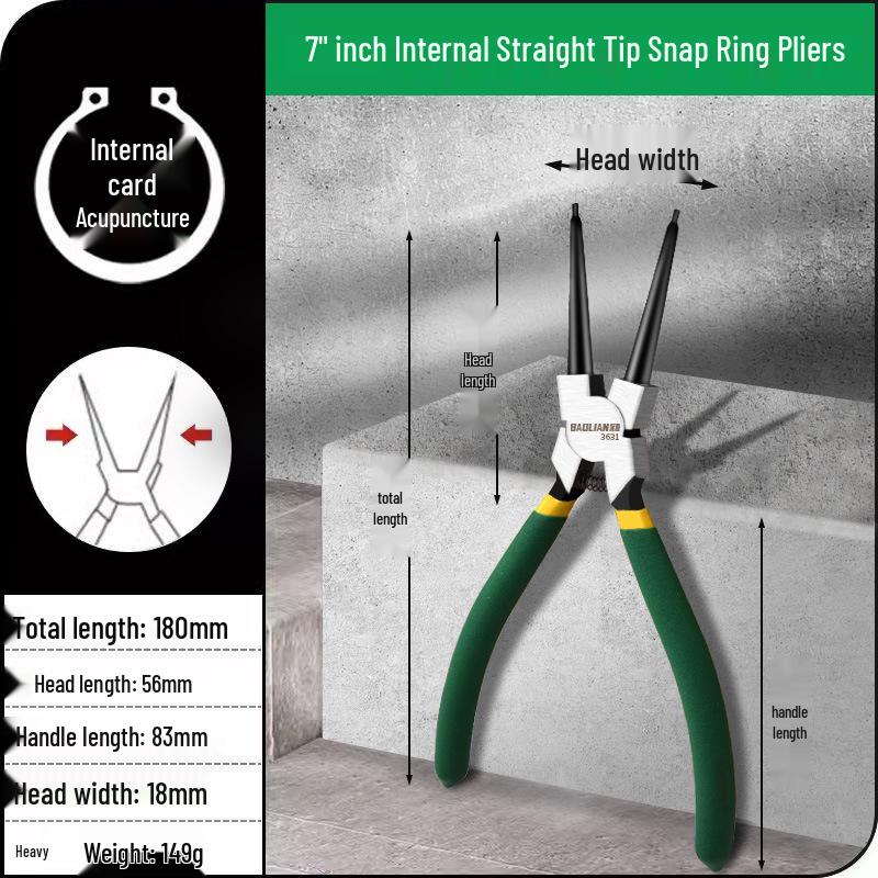 Multifunctional Yellow Retaining Ring Pliers Set: Internal & External Circlip and Spring Pliers