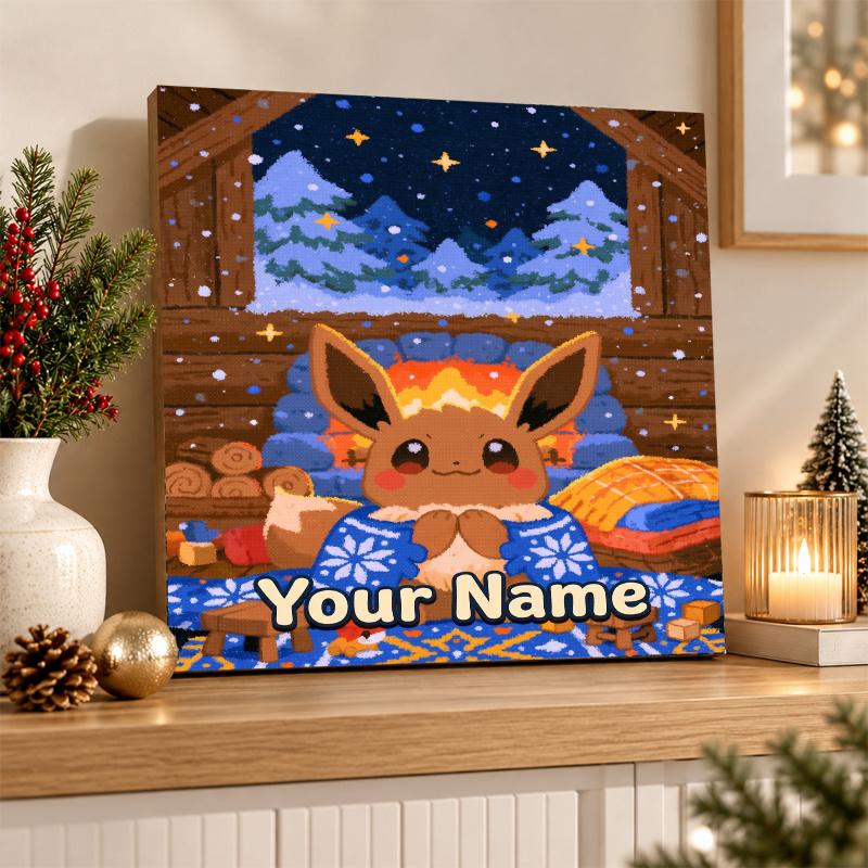Eevee Custom Name Diamond Painting Personalized 5D Full Drill DIY Diamond Art Home Decor