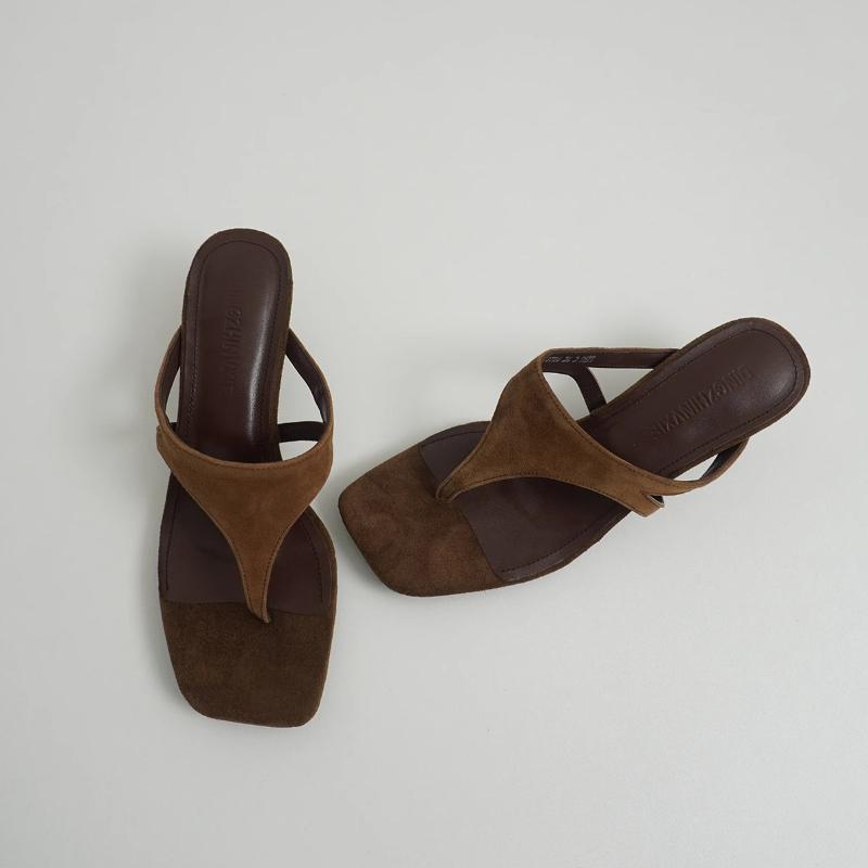 Fashion French Stylish and Elegant High Heel Slippers Summer New Open Toe Comfortable Thin High Heels Sandals Casual Outdoor Party Shoes