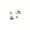 Boucles d'oreilles en argent 925 et cristal rose 18k - Linshu