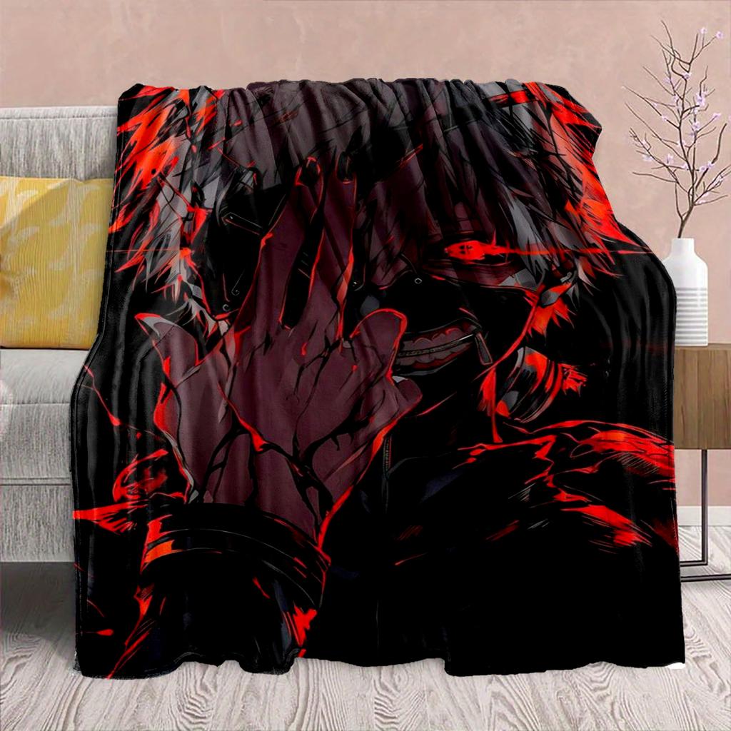 1Pc Cartoon Print Flannel Blanket, High Quality Comfortable for All Seasons, Home Decor, Warmth and Comfort, Perfect for Christmas Birthday Gift