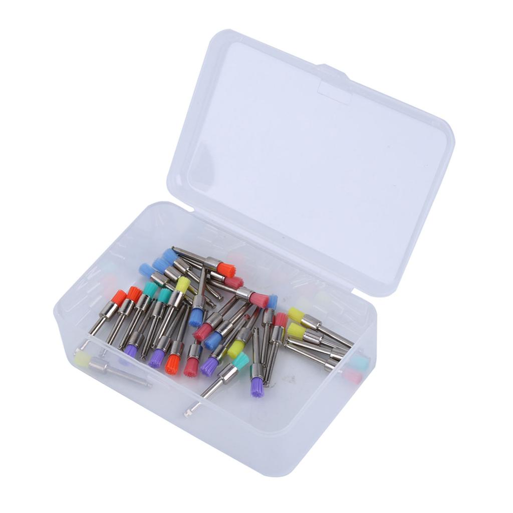 100pcs Pincéis de Nylon de Cores Variadas Plano Polimento Dental Polidor Pincel