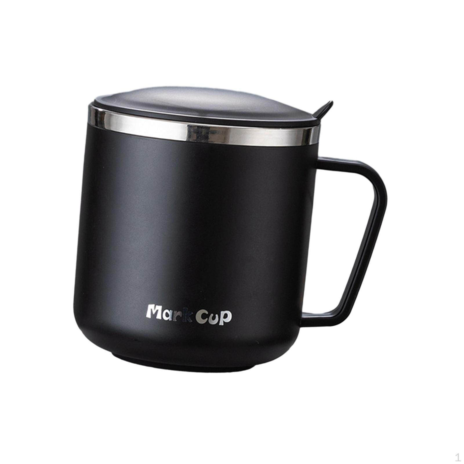 

Кофейная кружка из нержавеющей стали 304 с крышкой и ручкой, чашка для воды с молоком, чаем, защитой от падения, с теплоизоляцией