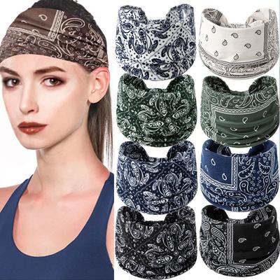 Cashew Flower Knotted Wide-brimmed Headband Yoga Sports Head Stretch Cotton Headband Headband Women's Headgear Hair Accessories