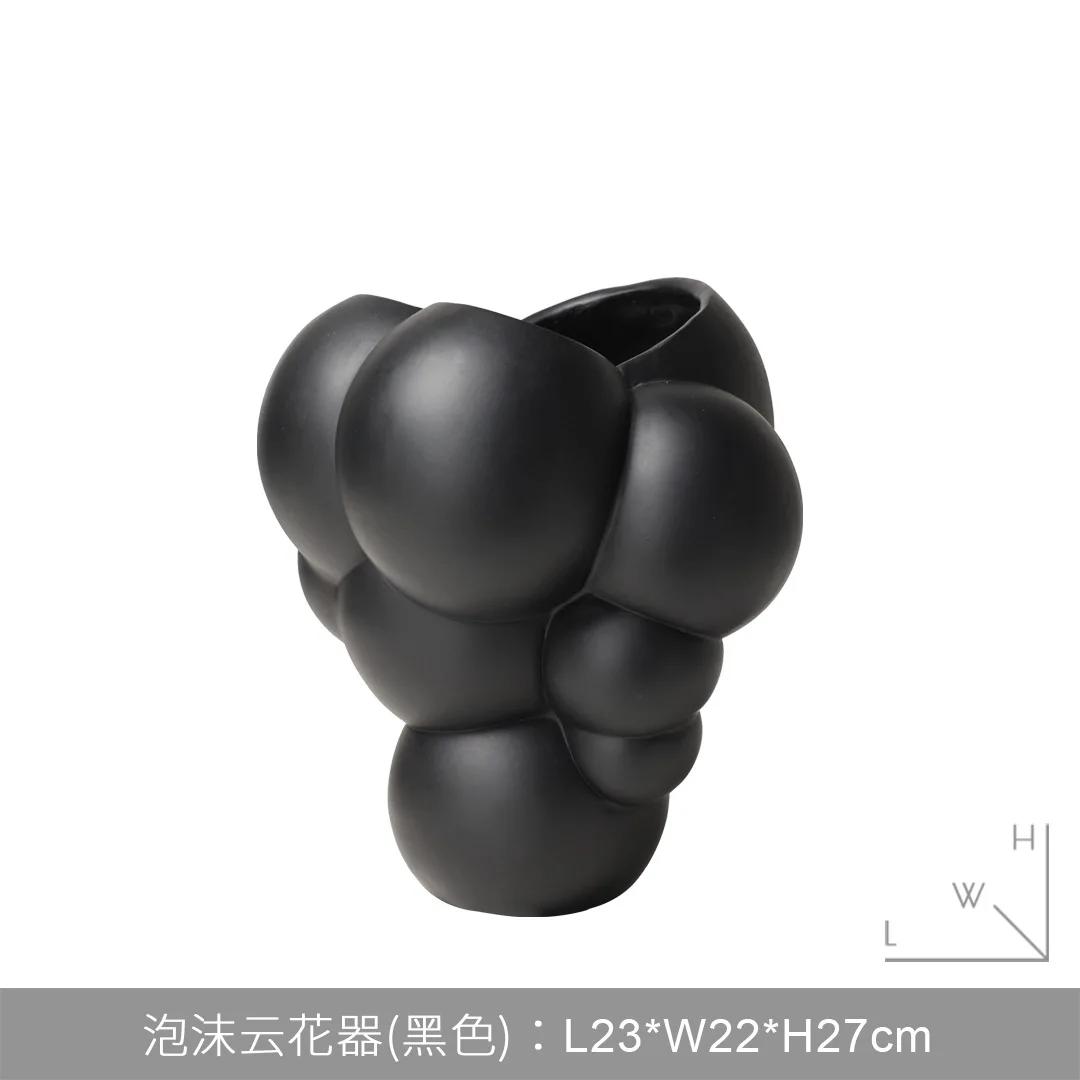 

Resin Handicrafts Abstract Bubble Flowerpot Flower Vase Flower Arrangement Accessories Geometric Sphere Home Decoration чорний