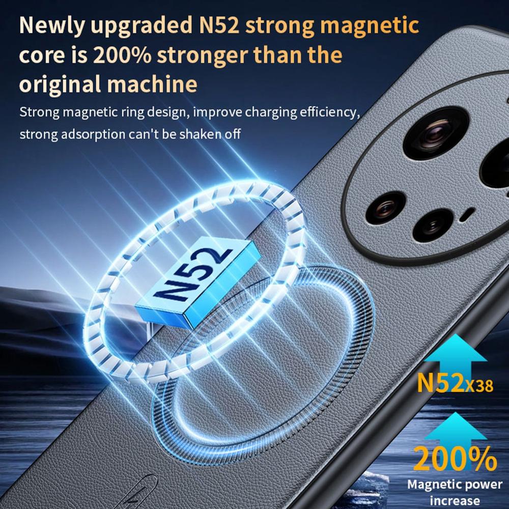 For Xiaomi 17 Ultra 5G Magnetic Case Leather Coated TPU + PC Phone Cover