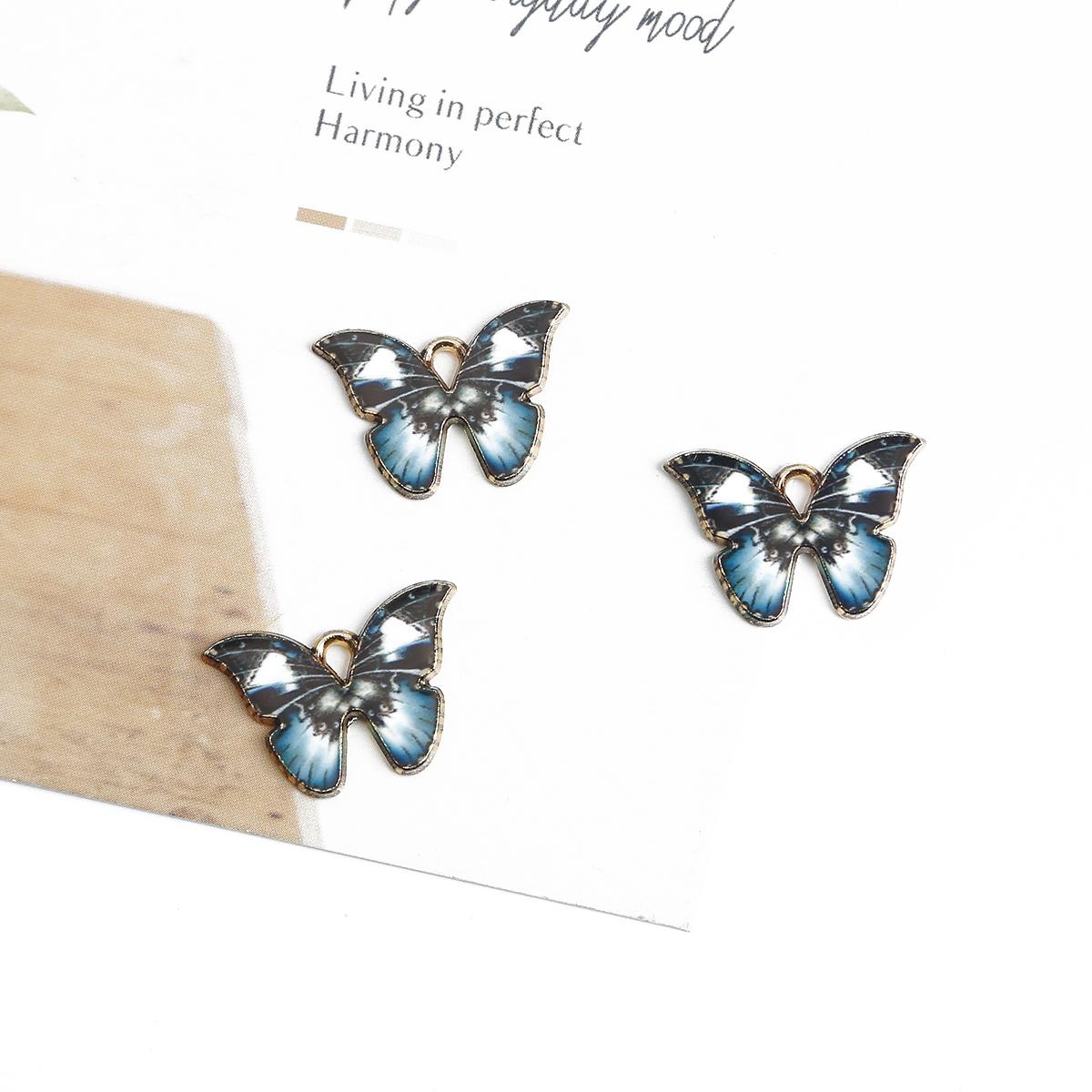 

4 шт. металлическая эмаль бабочка подвески кулон для изготовления ювелирных изделий DIY ожерелье серьги аксессуары 02