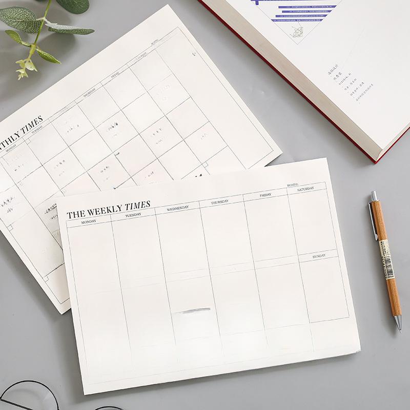 Simple Little Fresh Can Tear Month Plan This Work Week Schedule Notepad Student Office Learning Memo