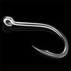 FTK High Carbon Steel Single Fishing Hook, Barbed Sharp Point, Strong Tensile Resistance for Saltwater 100Pcs