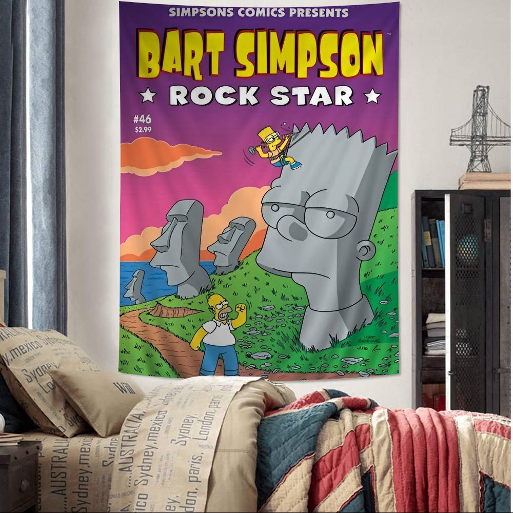Cartoon TThe Cool SSimpsons Printed Large Wall Tapestry Hanging Tarot Hippie Wall Rugs Dorm Art Home Decor